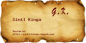 Gintl Kinga névjegykártya